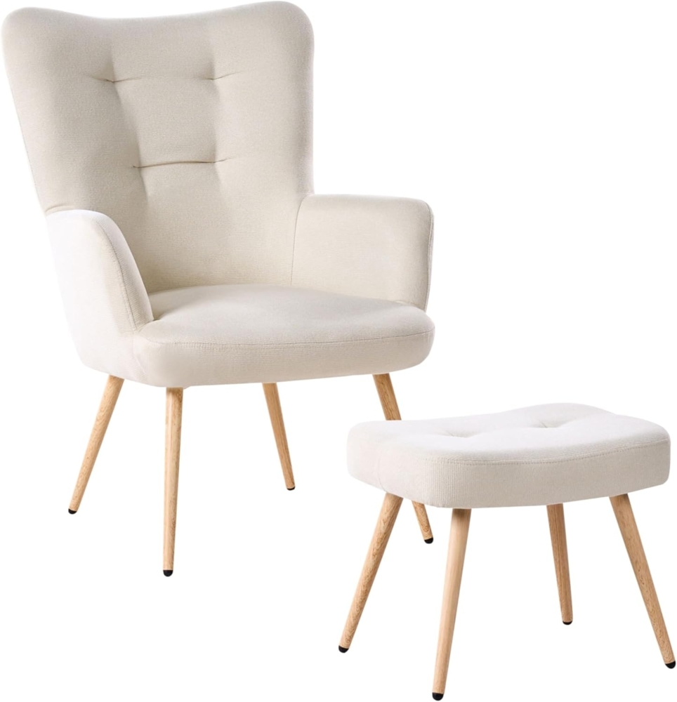 Ohrensessel VEJLE Stoff Helles Beige Bild 1