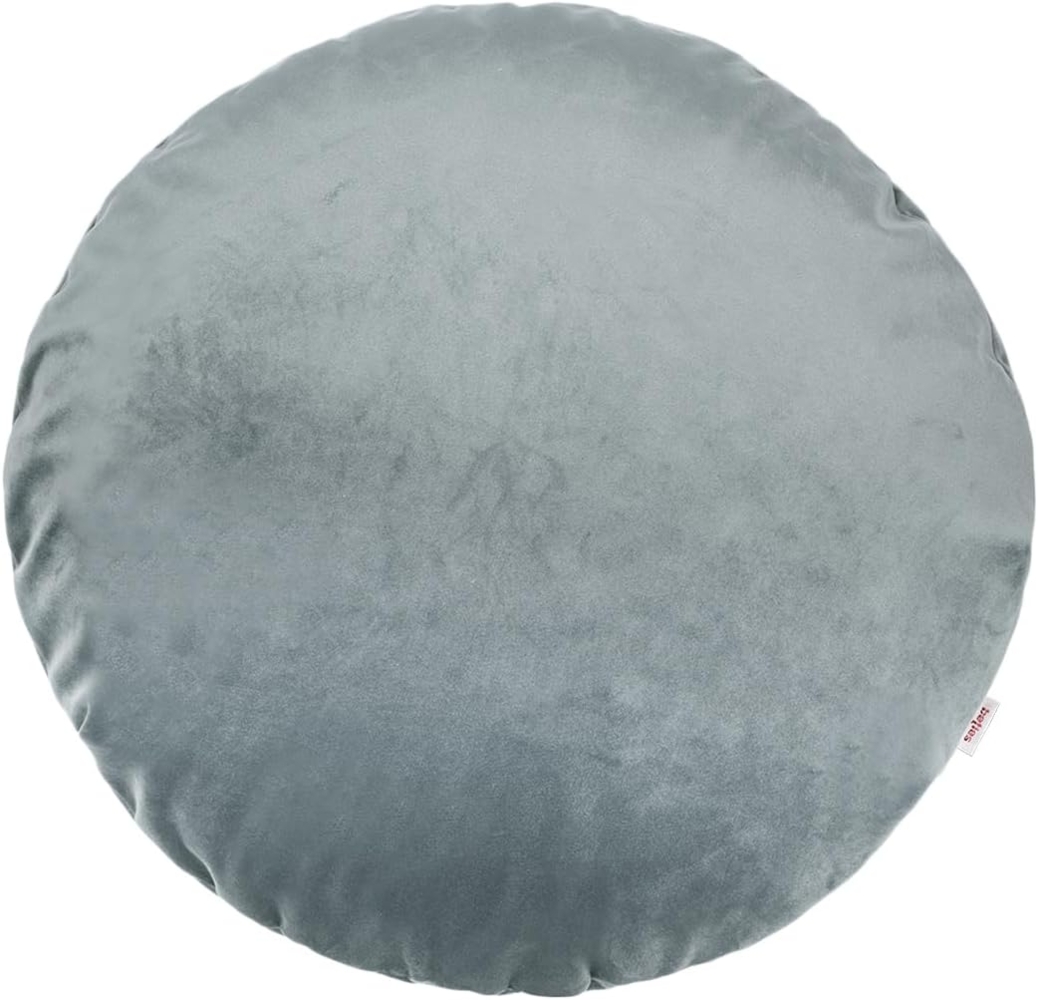 Kissenhülle rund ca. 50 cm Ø stein-grau beties "Samt&Sonders" Bild 1