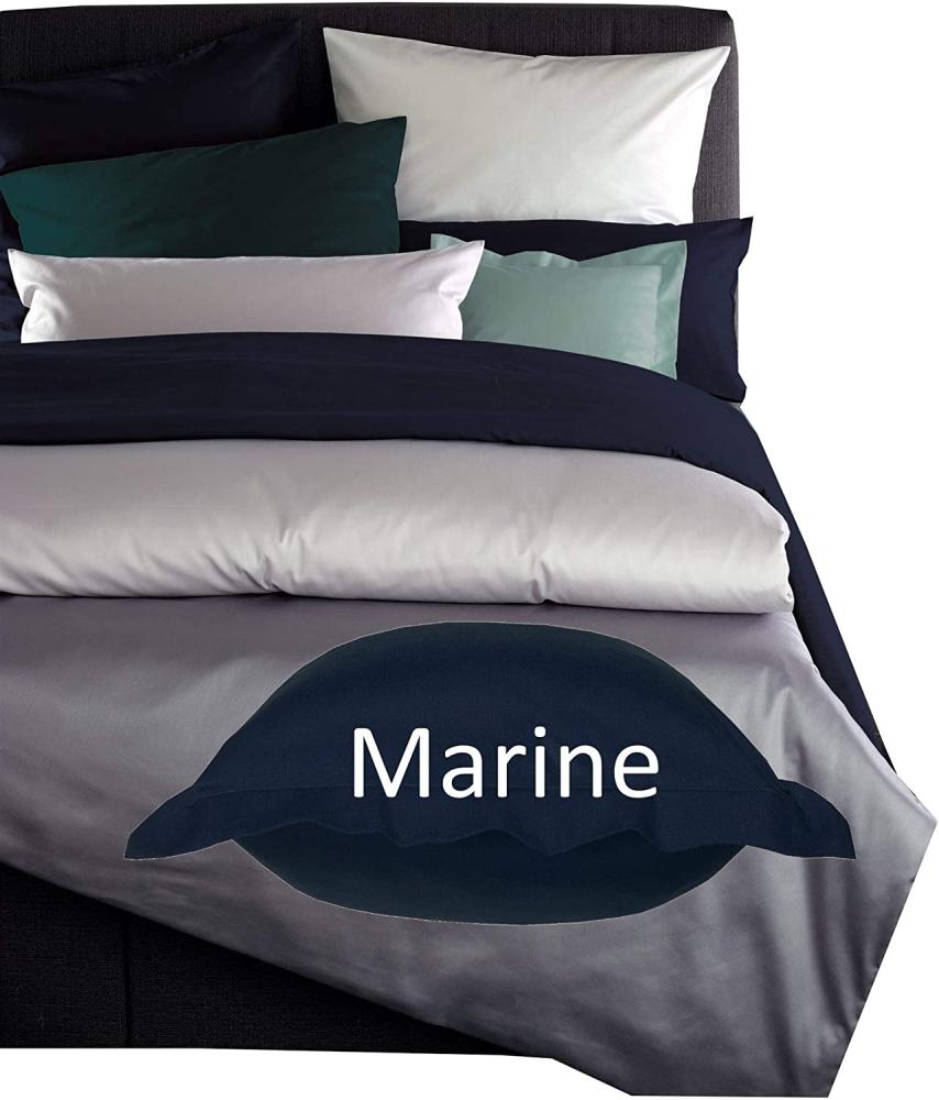 Bauer Uni - Mako-Satin 135x200 + 80x80 cm,,3752 marine Bild 1