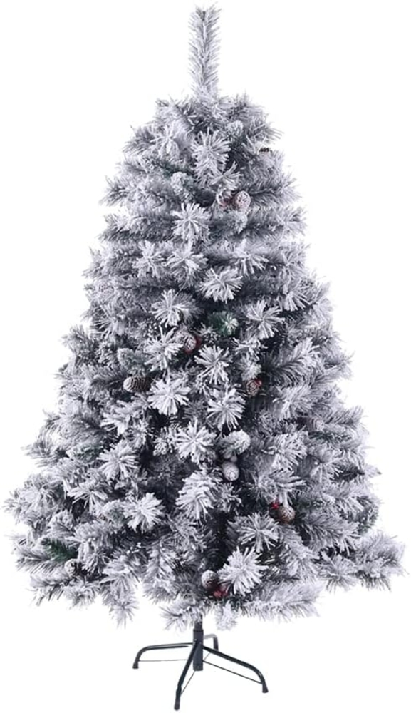 SVITA Künstlicher Weihnachtsbaum Weihnachtsbaum, Nordmanntanne, 371 Spitzen, Schnee, Tannenbaum, Kunstbaum, PVC, 150 cm Bild 1