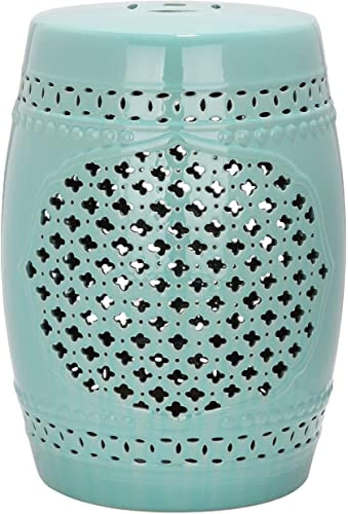 SAFAVIEH Modern Ceramic Garden Stool, in Robins Egg Blue, 35 X 35 X 45 Bild 1