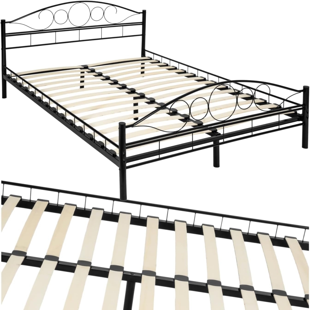 Metallbett mit Lattenrost im romantischen Design 140x200 Bild 1