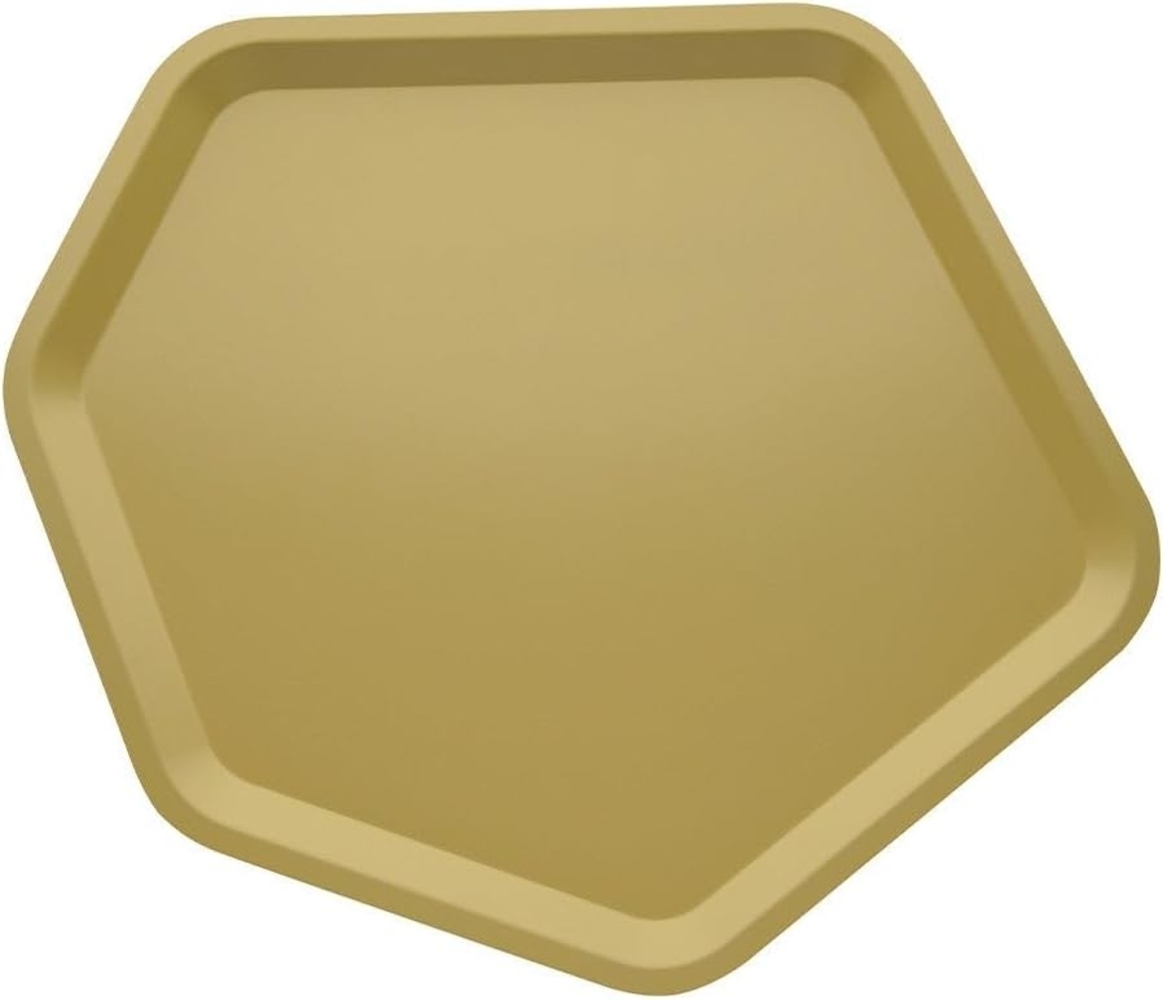 Alessi MC06 Y ''Territoire intime'' Tablett sechseckig aus Stahl epoxidharzlackiert, 46 x 43,3 x 1,5 cm, gelb - sand Bild 1