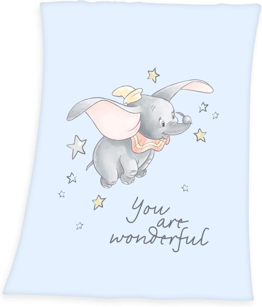 Disney´s Dumbo Flanell Flauschdecke Babydecke Kuscheldecke 75x100 cm Bild 1