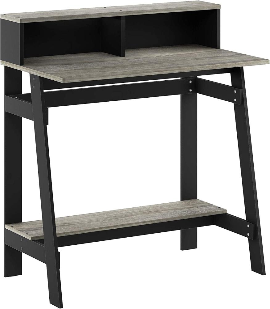 Furinno Schreibtisch, Holz, Schwarz/Eichengrau, 48. 51x48. 51x90. 17 cm Bild 1