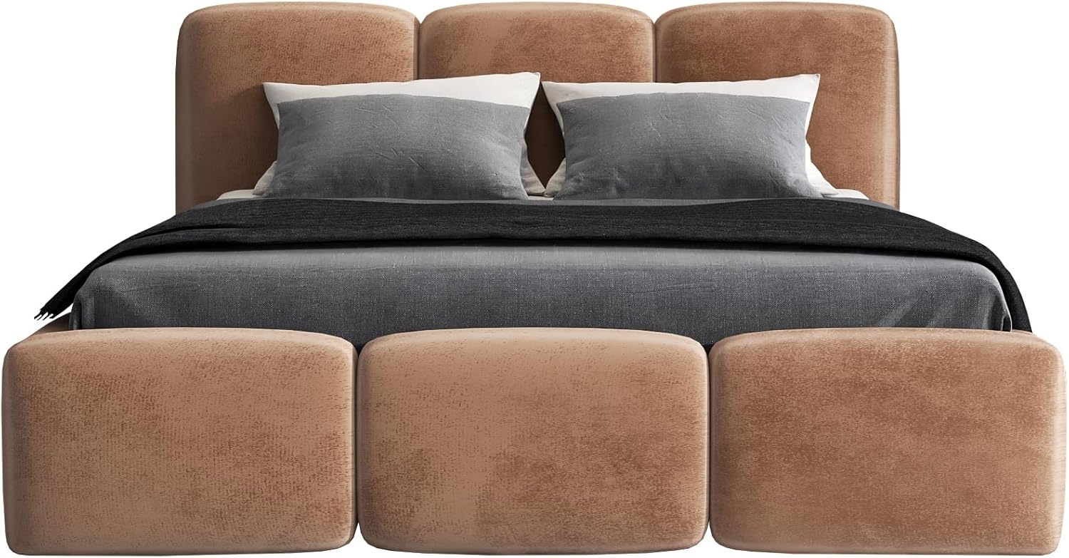 Polsterbett STAR 140x200 ohne Matratze mit Bettkasten und Lattenrost. Farbe: Tabak 3 Bild 1