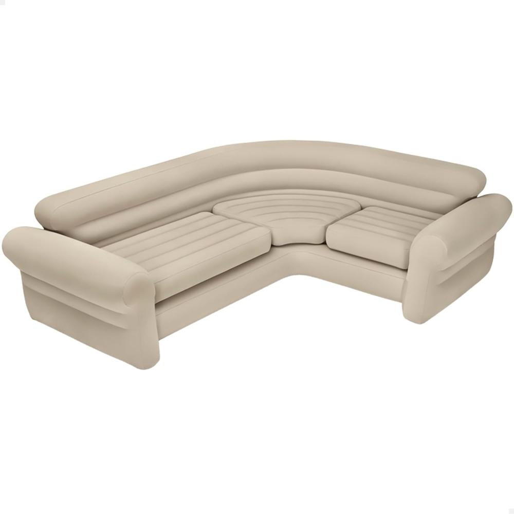 Intex 'Aufblasbares Ecksofa/Couch 257x203x76 cm', 2-in-1-Ventil, beige Bild 1