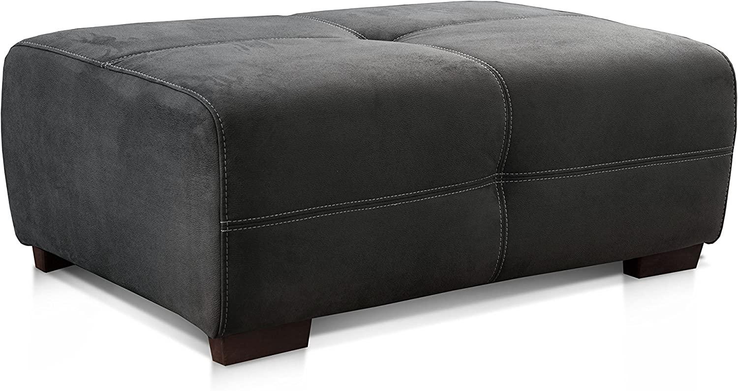 Cavadore Hocker Mavericco / XXL Polsterhocker im modernen Design / Mikrofaser / Passend zu Big Sofa und Ecksofa Mavericco / 108 x 71 x 41 cm (BxHXT) / Mikrofaser Schwarz Bild 1