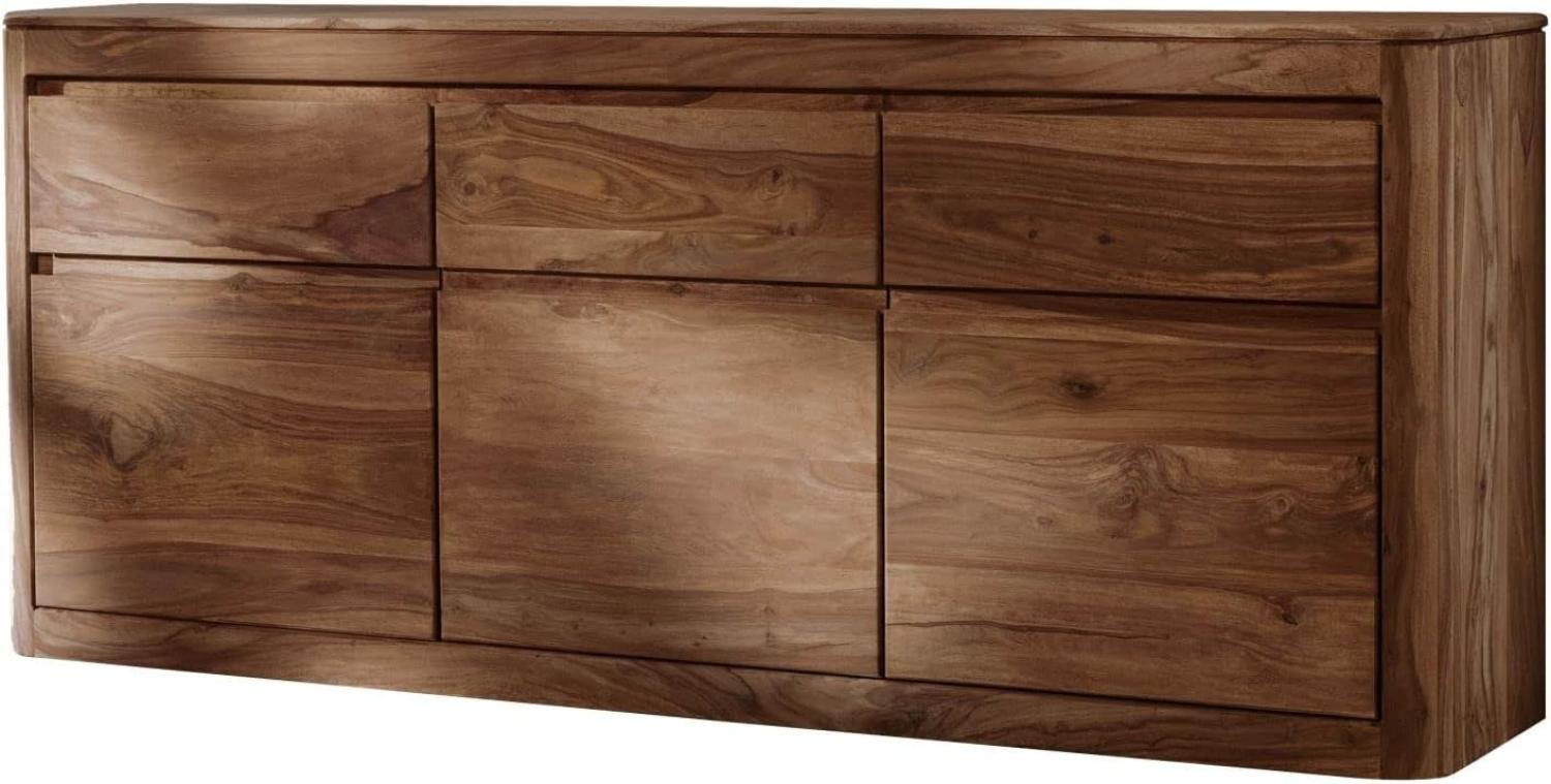 Massivmoebel24 Sideboard (Sideboard Sheesham 185x40x80 smoked cherry gebeizt TORONTO #101) Bild 1