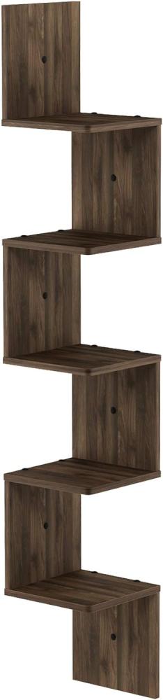 Furinno Rossi 5-stufiges Wandregal, Holz, Espresso, 19. 81 x 19. 81 x 123. 95 cm Bild 1