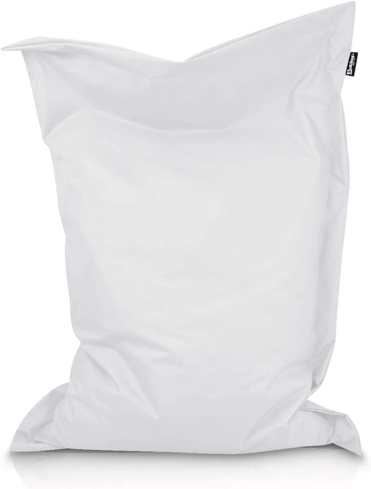 BuBiBag XXL Sitzsack, Outdoor Sitzsäcke für Kinder und Erwachsene, Bodenkissen Beanbag Fatboy wetterfest (Weiß 190x145cm) Bild 1