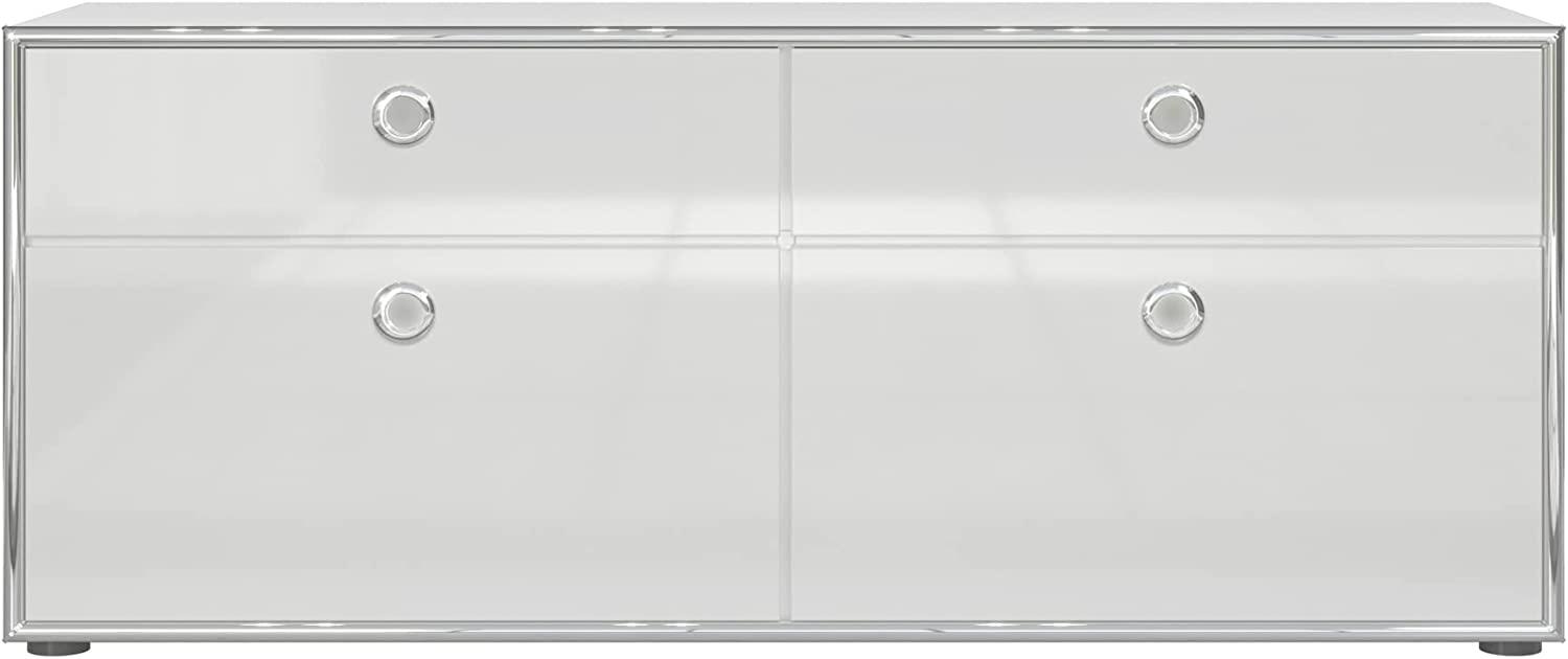 Trendteam 'Infinity' TV-Lowboard klein, weiß Hochglanz, 147 x 60 x42 cm Bild 1