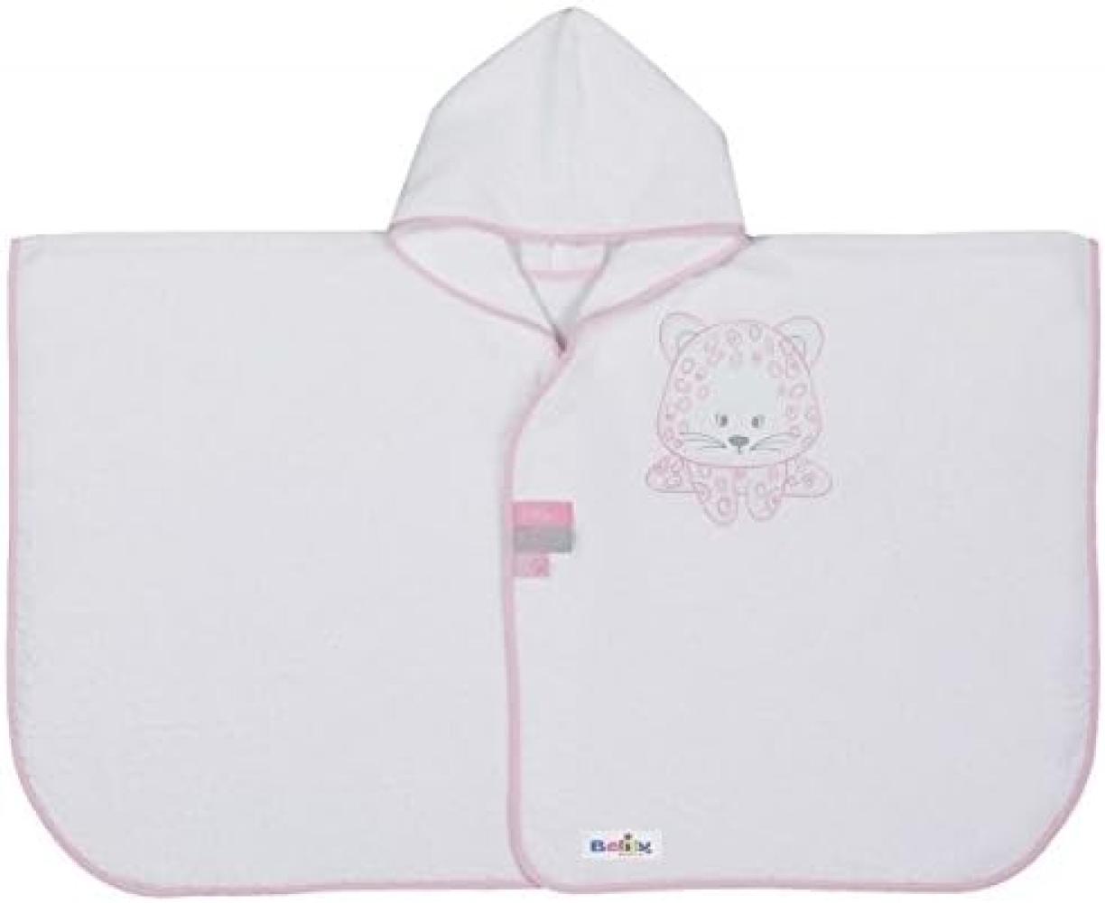 Belily 'Leopard' World Baby-Badeponcho weiß/pink Bild 1