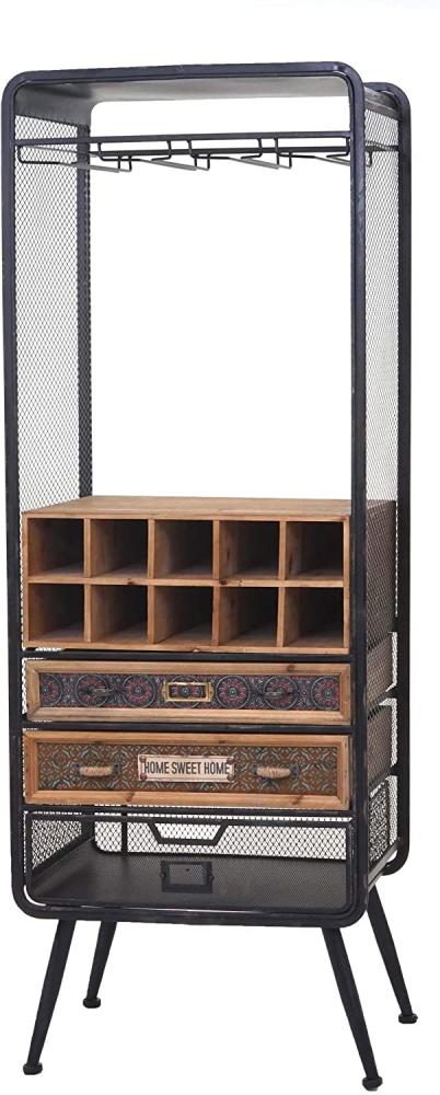 Weinregal HWC-C91, Flaschenregal Barschrank Weinständer für 10 Flaschen, Tanne Holz Vintage 157x57x38cm Bild 1