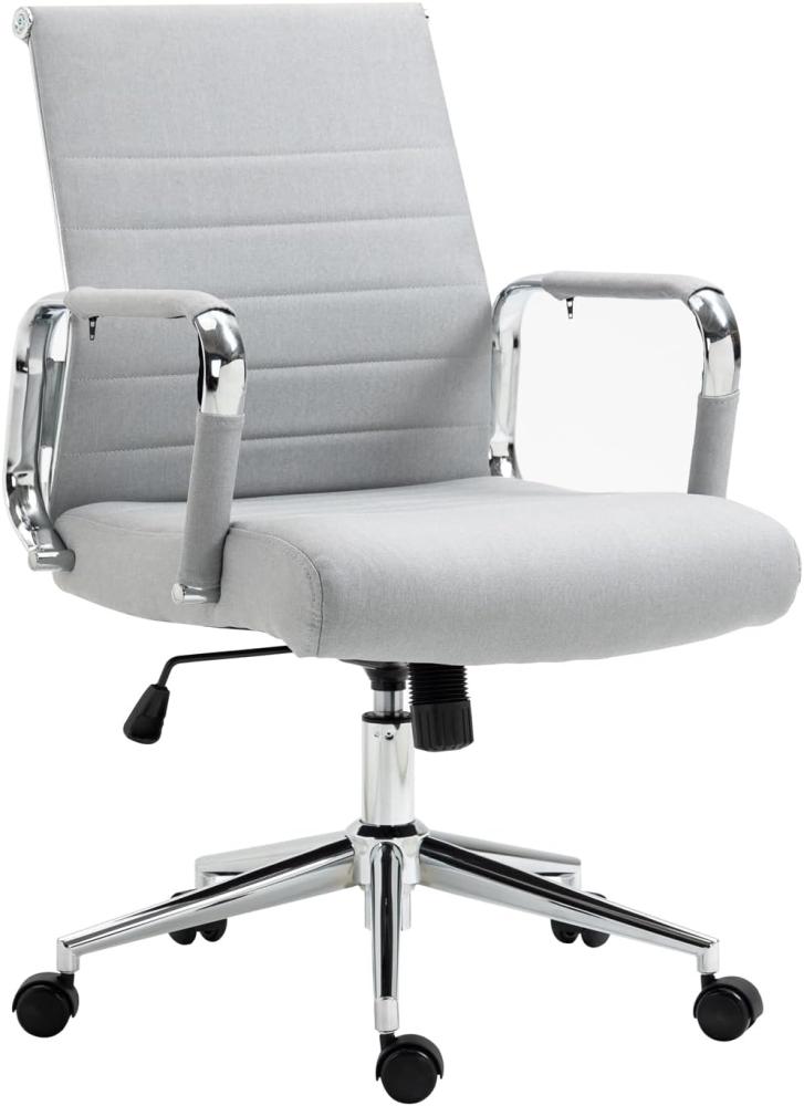 SVITA ELEGANCE COMFORT Bürostuhl Schreibtischstuhl Drehstuhl Chefsessel Stoffbezug Hellgrau Bild 1