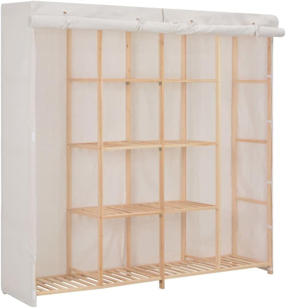 vidaXL Kleiderschrank Weiß 173 x 40 x 170 cm Stoff 248198 Bild 1