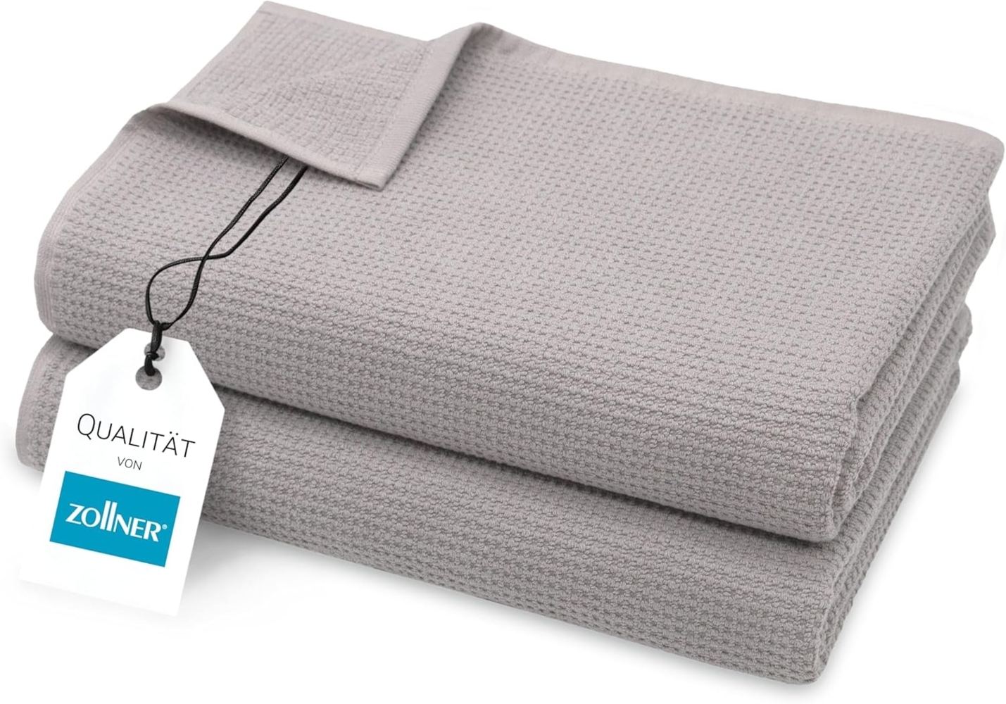 ZOLLNER Saunatuch, Double-Jersey (2-St), 70 x 180 cm, 100% Baumwolle, vom Hotelwäschespezialisten, Waffelpique Bild 1