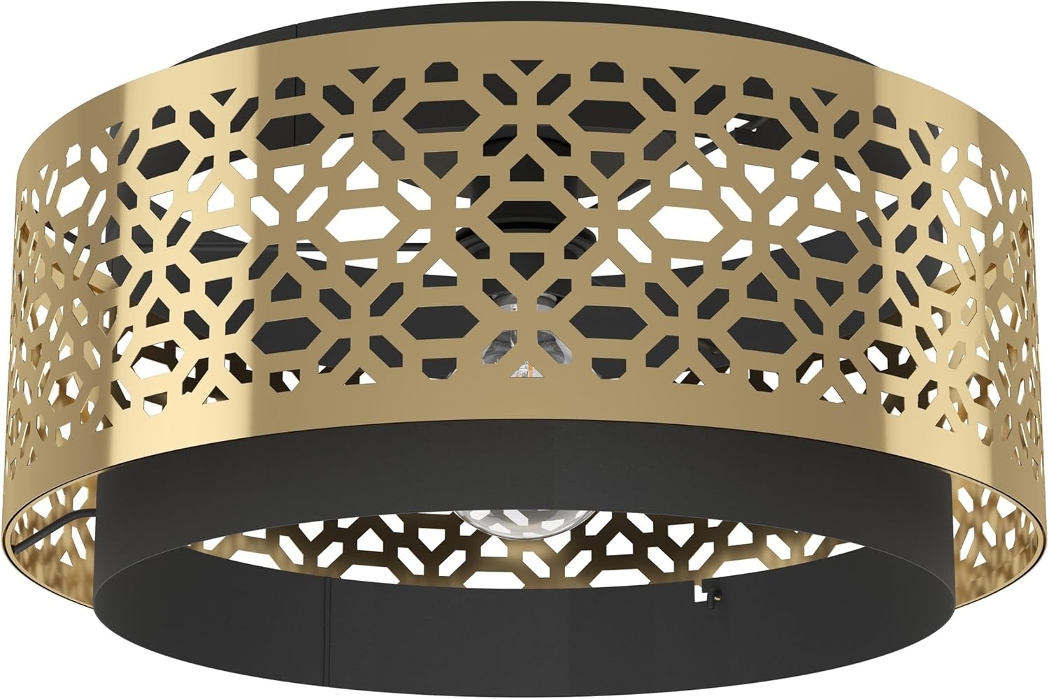 Eglo 43979 Deckenleuchte SANDBACH Stahl schwarz, messing E27 1X40W H:22cm Ø42cm dimmbar Bild 1