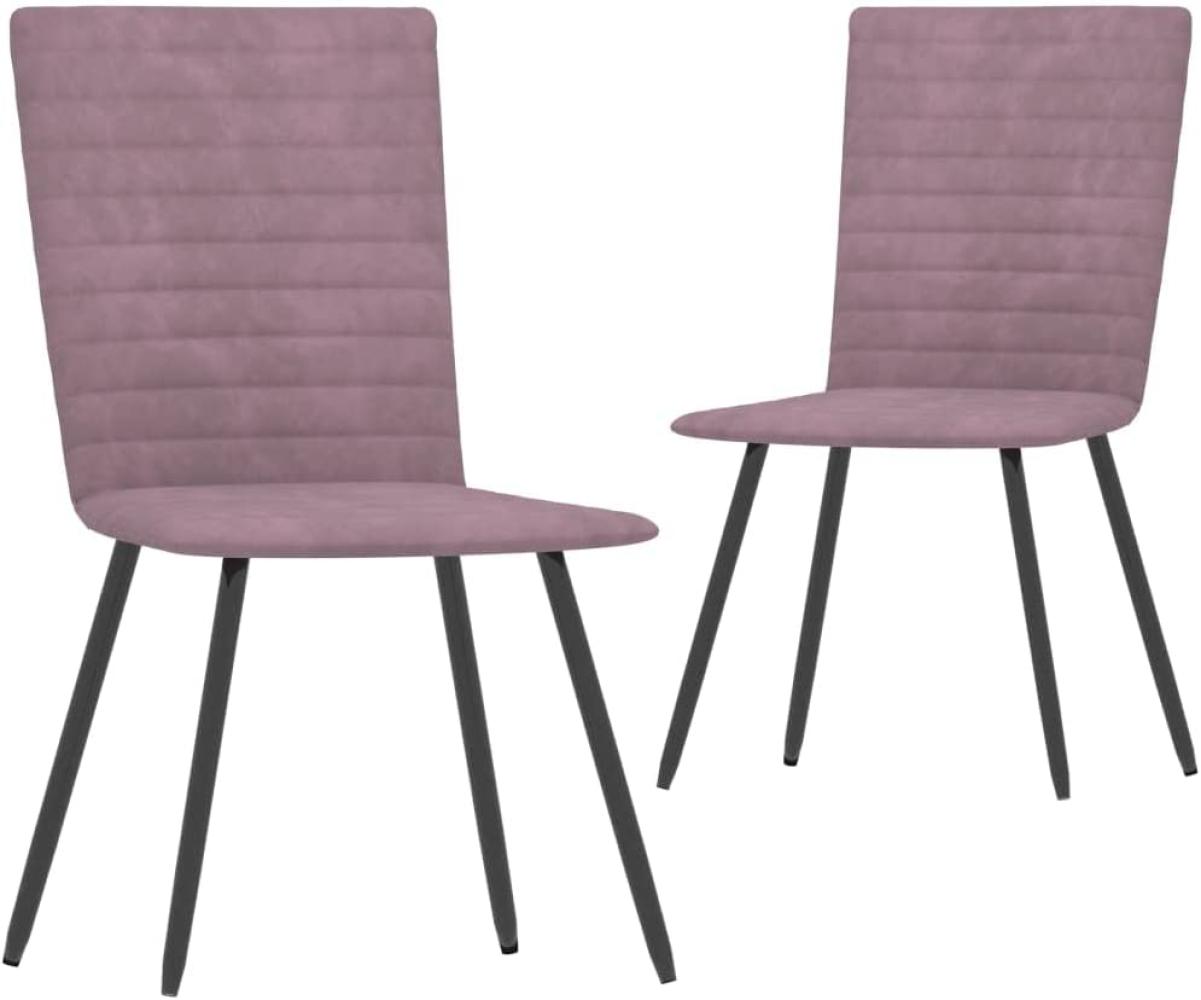 vidaXL Esszimmerstühle 2 Stk. Rosa Samt [287812] Bild 1