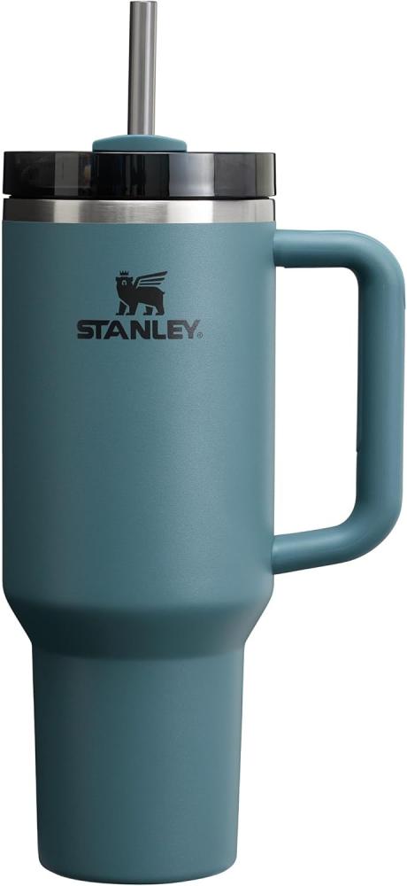 Stanley Quencher H2.0 FlowState Trinkflasche mit Strohhalm 1.2L - Thermobecher Kühlt 11 Stunden - 48 Stunden Eisgekühlt - Spülmaschinenfest - Thermosflasche BPA Frei - Kaffeebecher To Go - Blue Spruce Bild 1