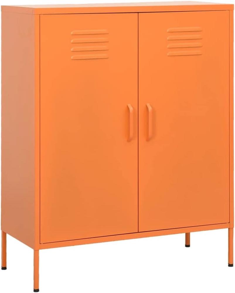 vidaXL Lagerschrank Sideboard Kommode Anrichte Stahlschrank Schrank Beistellschrank Mehrzweckschrank Bücherschrank Standschrank Orange 80x35x101,5cm Stahl Bild 1