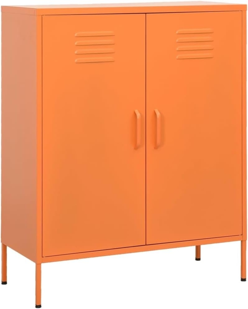 vidaXL Lagerschrank Sideboard Kommode Anrichte Stahlschrank Schrank Beistellschrank Mehrzweckschrank Bücherschrank Standschrank Orange 80 x 35 x 101,5 cm Stahl Bild 1