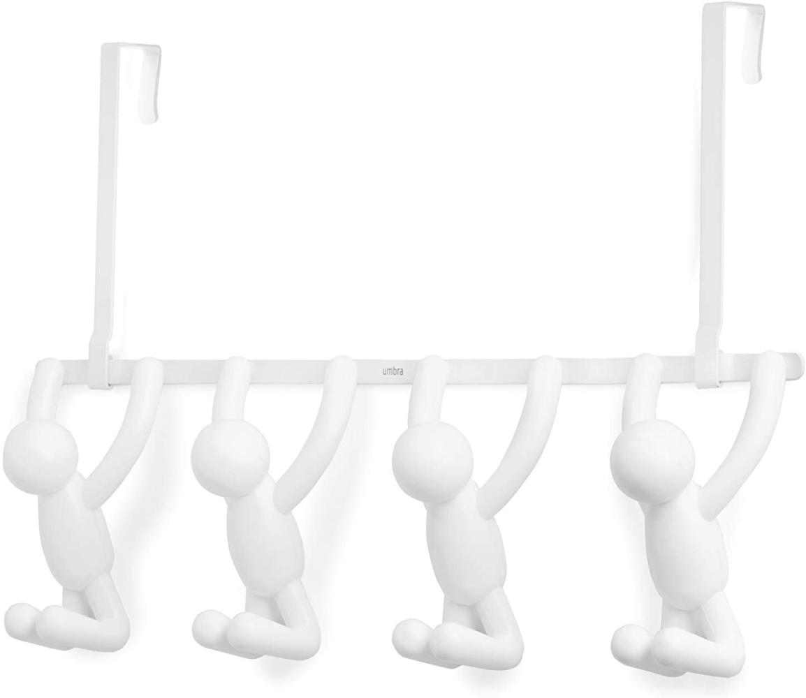 Umbra Buddy 4 Garderobenleiste, Hakenleiste, Wandgarderobe, Türhaken, Weiß, ABS, 47 cm, 1012365-660 Bild 1