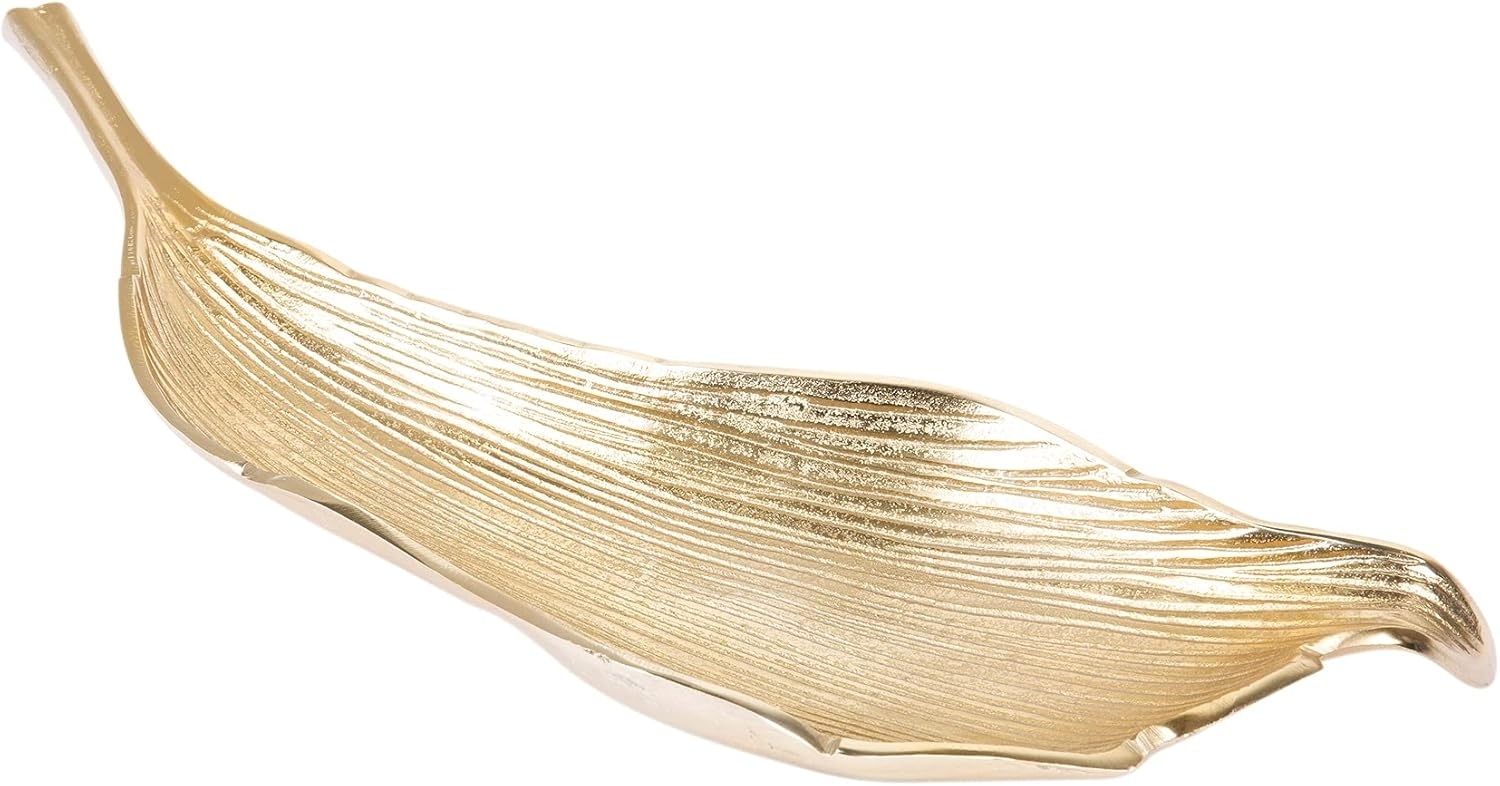 riess-ambiente Dekoschale ABSTRACT LEAF 64cm gold, Metall · im Blattdesign · Obstschale · Handarbeit · Accessoire Bild 1