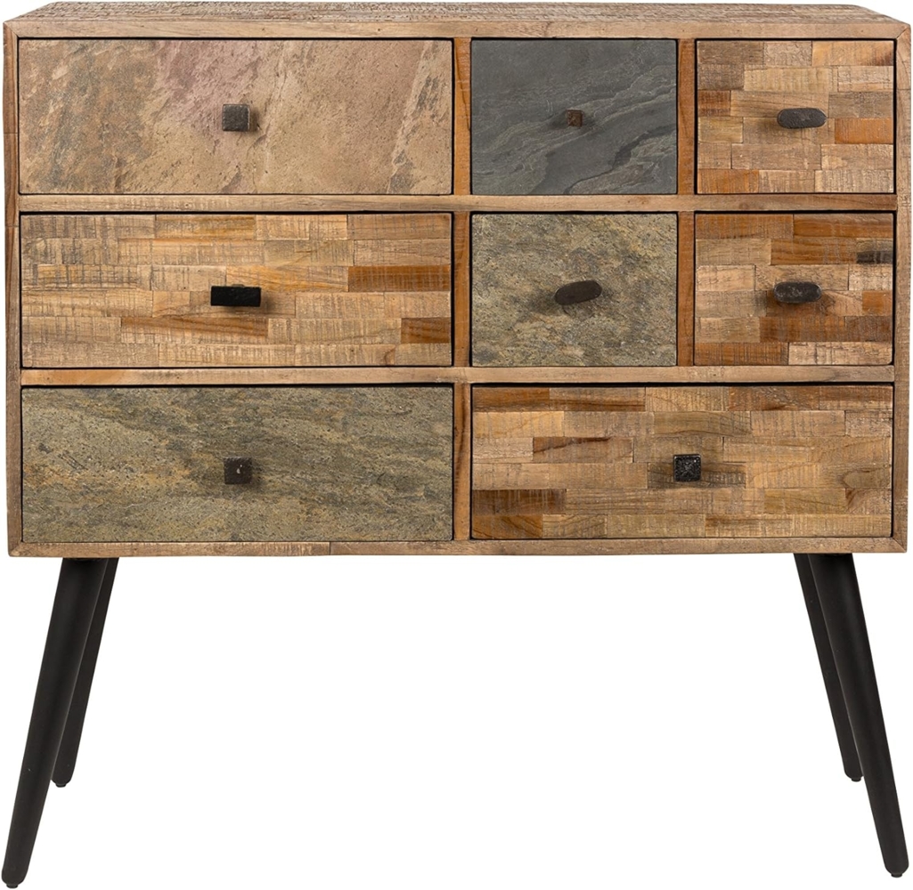 Kommode SAN aus Teakholz | Design Sideboard mit filigranem Stahlgestell Bild 1
