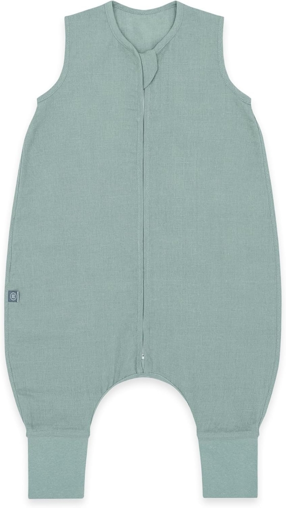 emma & noah Baby Schlafsack mit Füßen 0. 5 TOG, Leinen Schlafsack mit Beinen für den Sommer, 100% Leinen, OEKO-TEX Zertifiziert, Stampelsack für Neugeborene (Essential Mint, 90) Bild 1