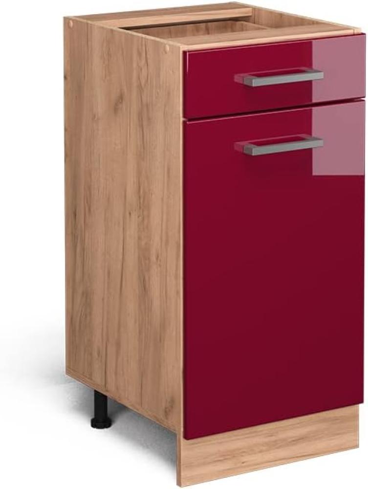 Vicco Küchenschrank Hängeschrank Unterschrank Küchenzeile R-Line Eiche Bordeaux Bild 1