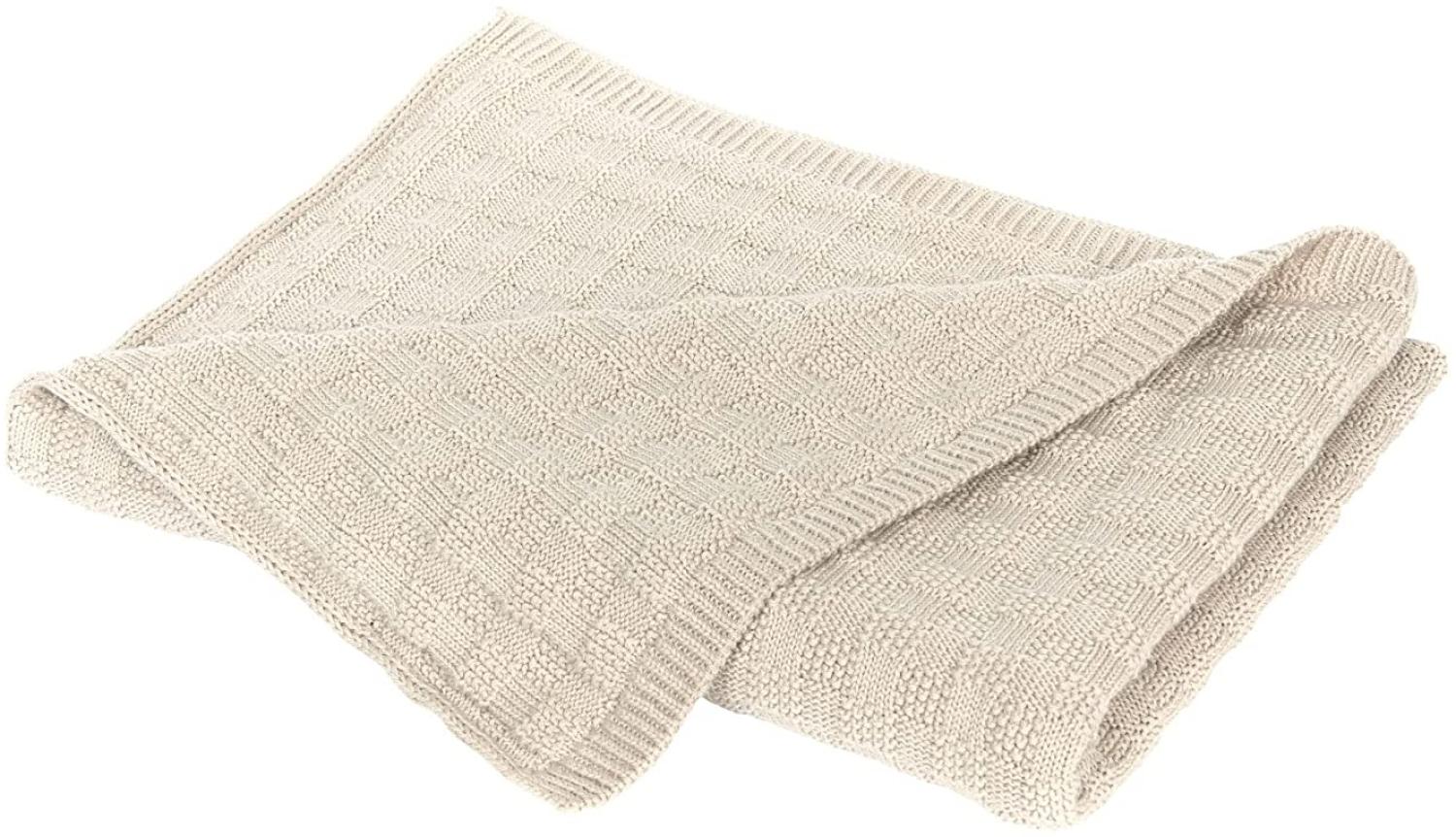 sigikid Hygge Strickdecke, Babydecke, Kuscheldecke, Schmusedecke, Baby Decke, Baumwolle, Taupe, 100 x 70 cm, 39368 Bild 1