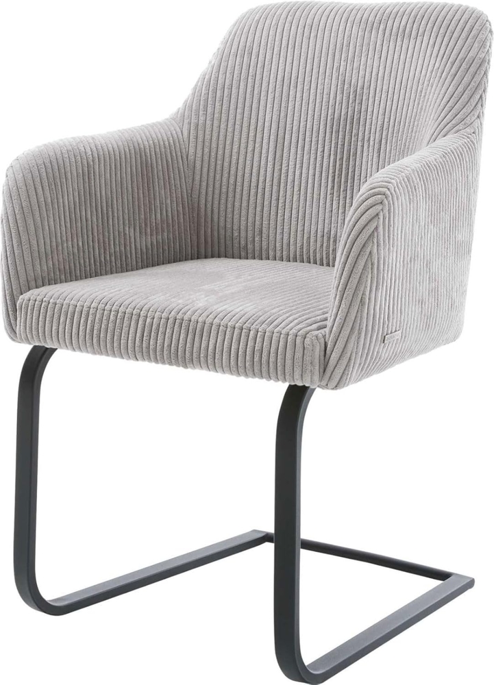 Freischwinger Greg-Flex Cord Silbergrau Freischwinger flach Schwarz Taschenfederkern Bild 1