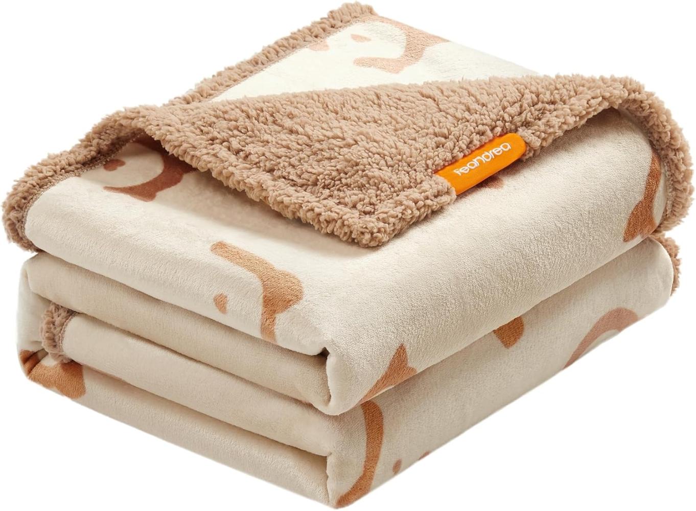 Feandrea wasserdichte Hundedecke, Sherpa Fleece Haustier Decke für große und extra große Hunde, Katzen, 203 x 152 cm, XXL, maschinenwaschbar, beidseitiger Sofabezug-Schutz, beige PPB080K01 Bild 1