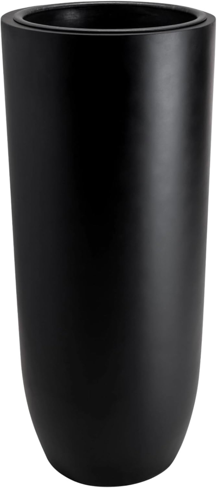 VIVANNO Bodenvase Fiberglas SOLERIO Rund - Schwarz Matt (1 St), 33x33x80 cm Bild 1
