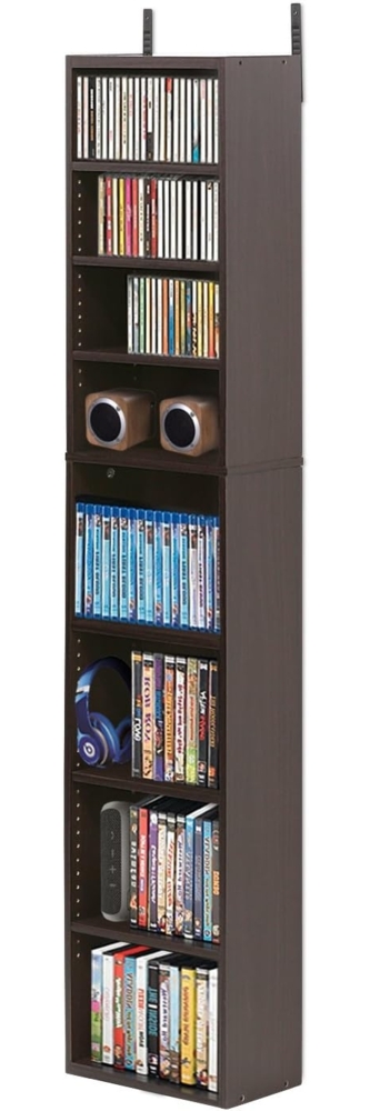 Furinno Medienturm mit 8 Fächern, holz, Espresso, 16.99 x 16.99 x 150.01 cm Bild 1