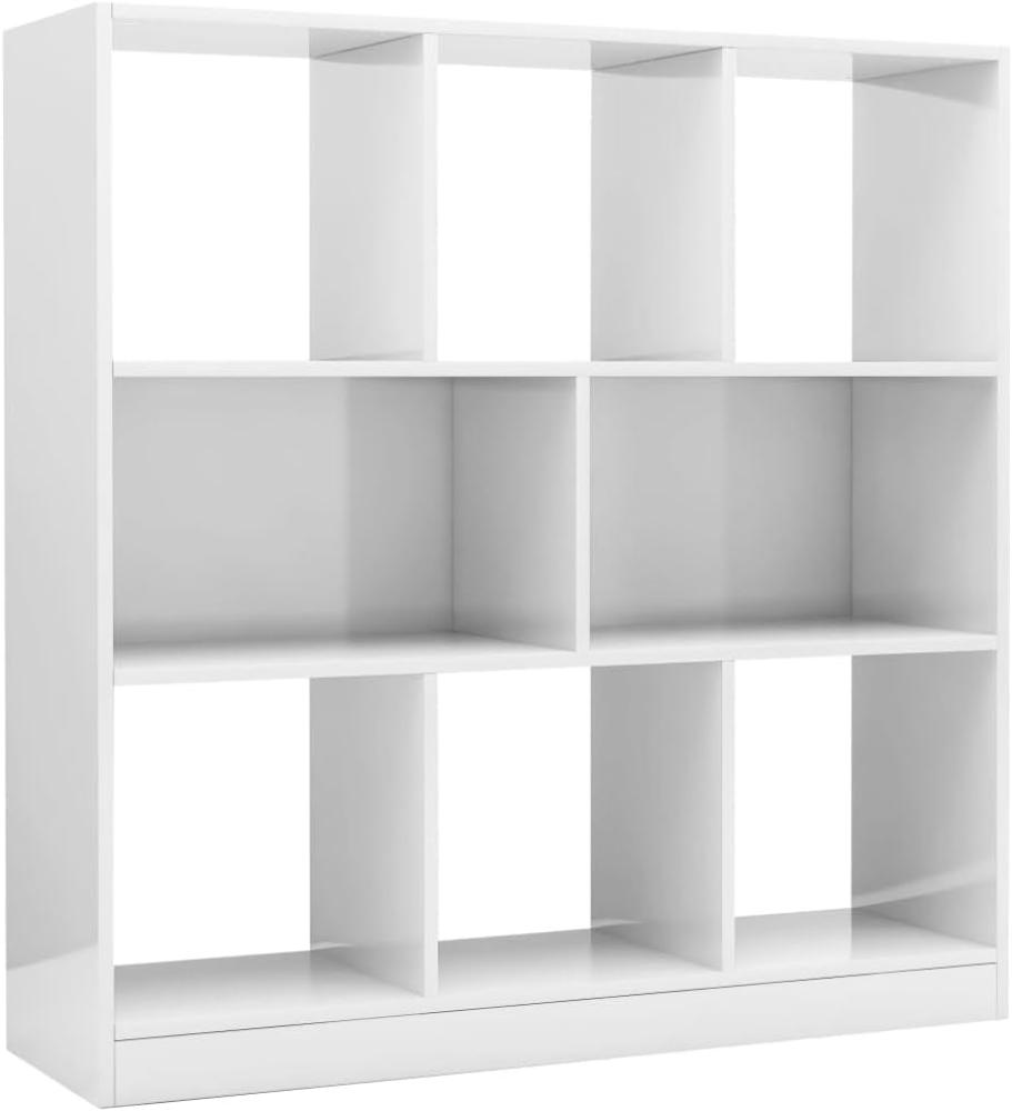 vidaXL Bücherregal Hochglanz-Weiß 97,5x29,5x100 cm Holzwerkstoff 800177 Bild 1