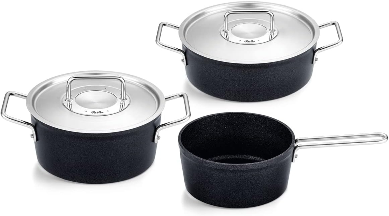 Fissler Topf-Set Adamant®, Aluminium (Set, 3-tlg, Kochtopf 20 + Bratentopf 24 + Stielkasserolle 18cm oD), Made in Germany Bild 1