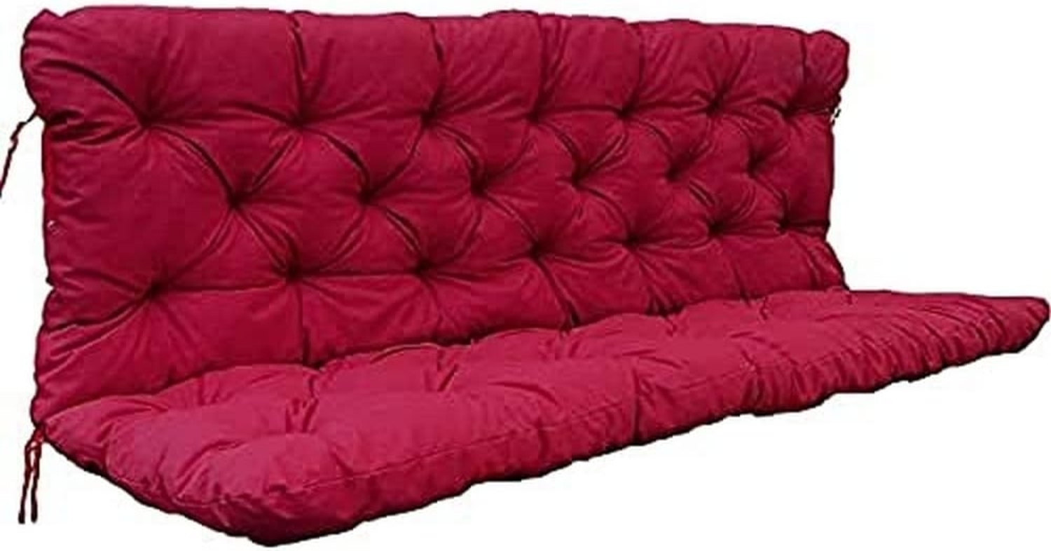 Ambientehome Auflagen 3er Bankkissen Bankauflage Polsterkissen 150x98x8 cm rot Bild 1