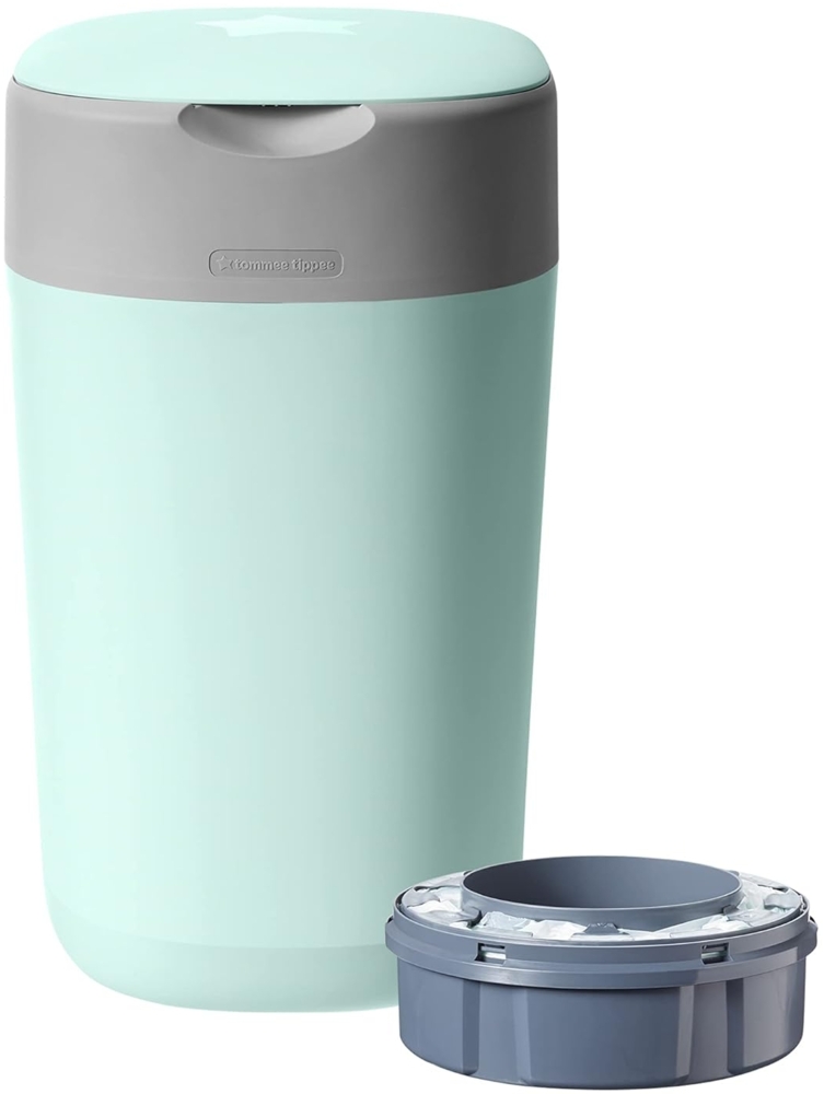 Tommee Tippee Twist and Click Advanced Windeleimer, umweltfreundliches System, inkl. 1x Nachfüllkassette mit nachhaltig gewonnener, antibakterieller Greenfilm-Folie, grün Bild 1