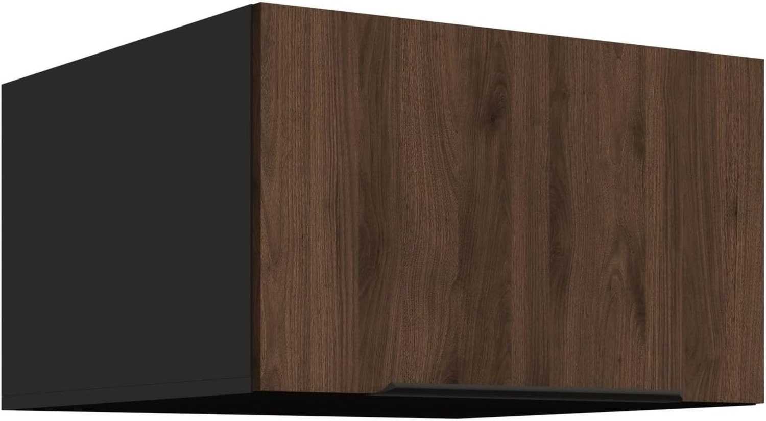 Aufsatzschrank Hochschrank 60 cm Küche MONZA Okapi Nußbaum Küchenzeile Bild 1