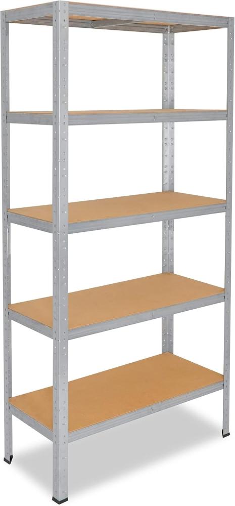 shelfplaza Schwerlastregal HOME, 200x70x40cm verzinkt, Metallregal mit 5 Böden, als Kellerregal, Garagenregal, Werkstattregal oder Lagerregal, Steckregal Metall mit 175kg Tragkraft Bild 1