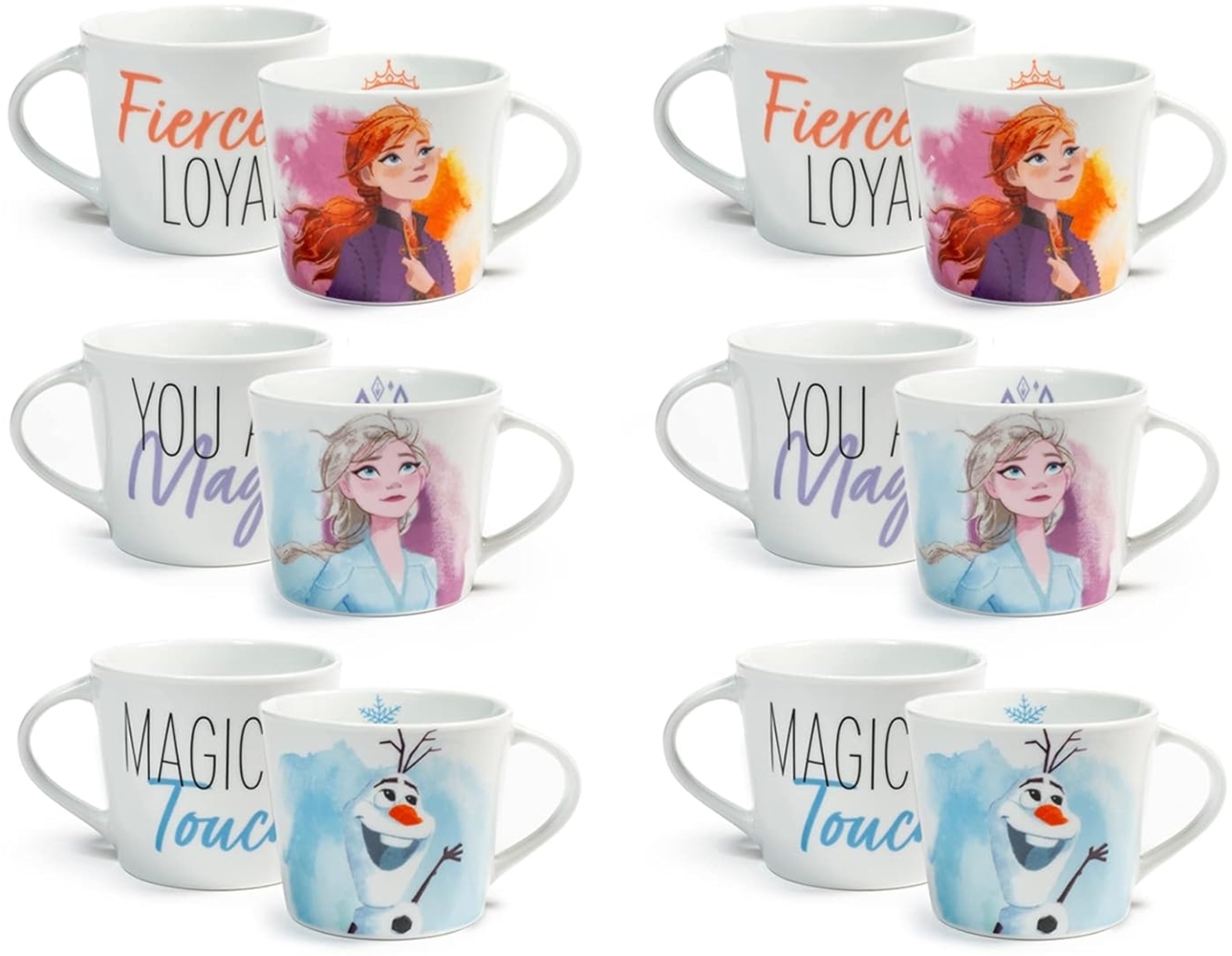 Home Disney Frozen Jumbo-Tassen, aus Porzellan, 400 cc, Tassen, Frühstück, Prinzessin, Anna, Elsa Bild 1