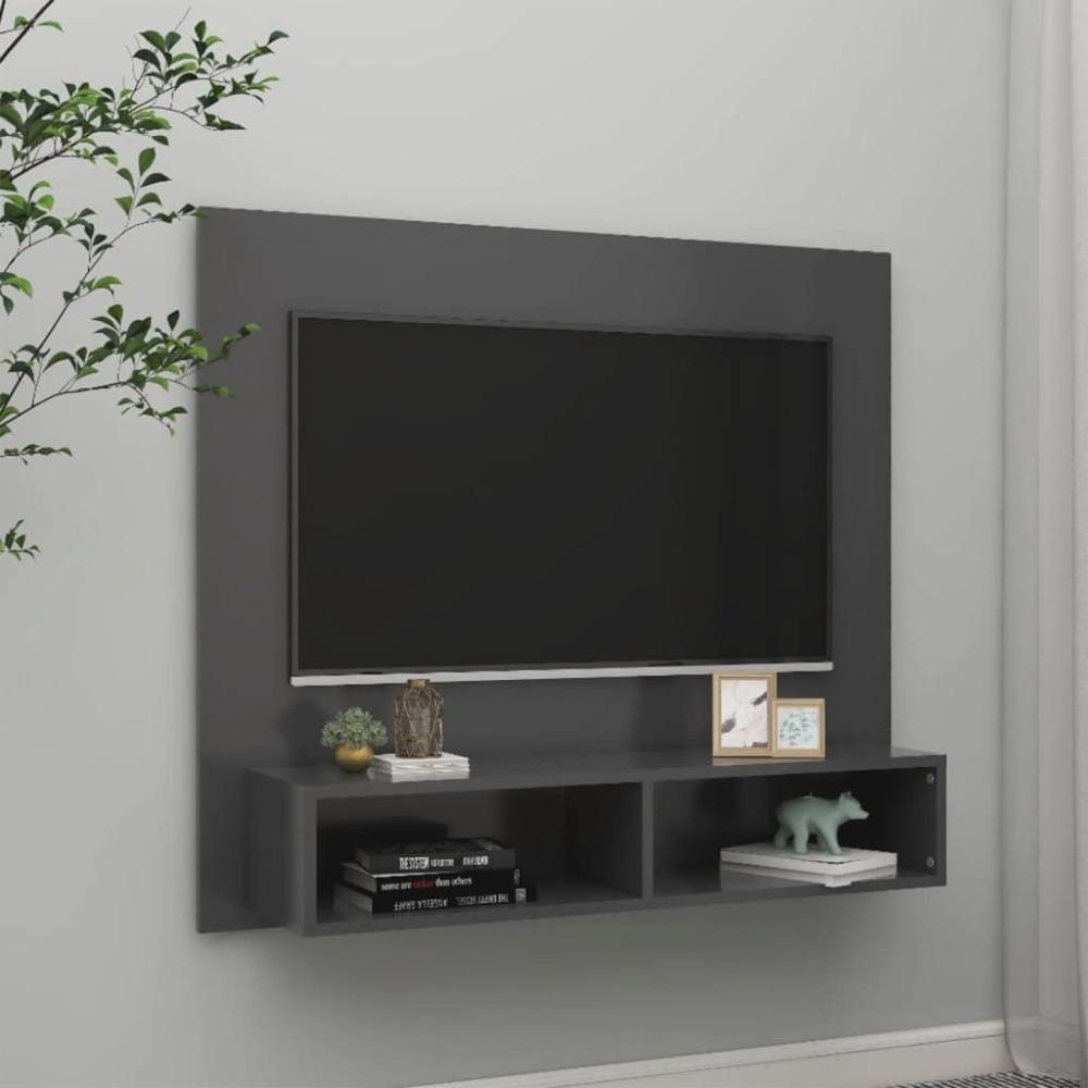 TV-Wandschrank Grau 102 x 23,5 x 90 cm Holzwerkstoff Bild 1
