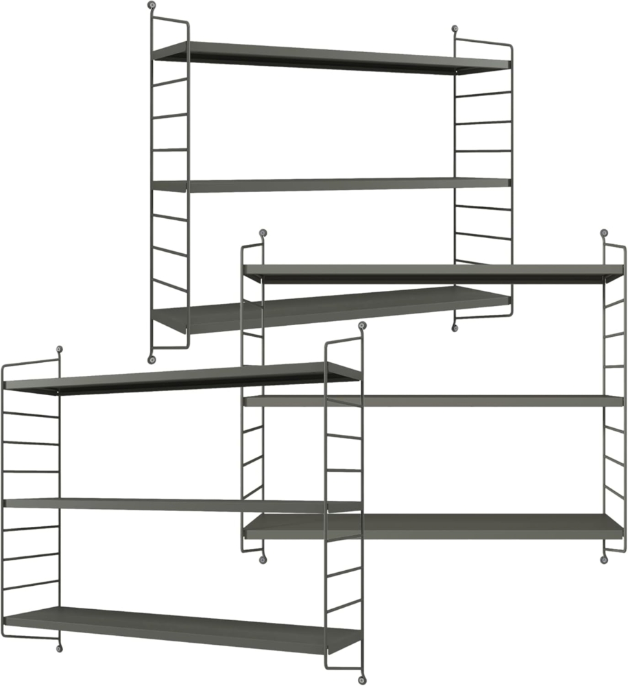 Modulares Wandregal Strängnäs 3er Set Anthrazitgrau [en. casa] Bild 1