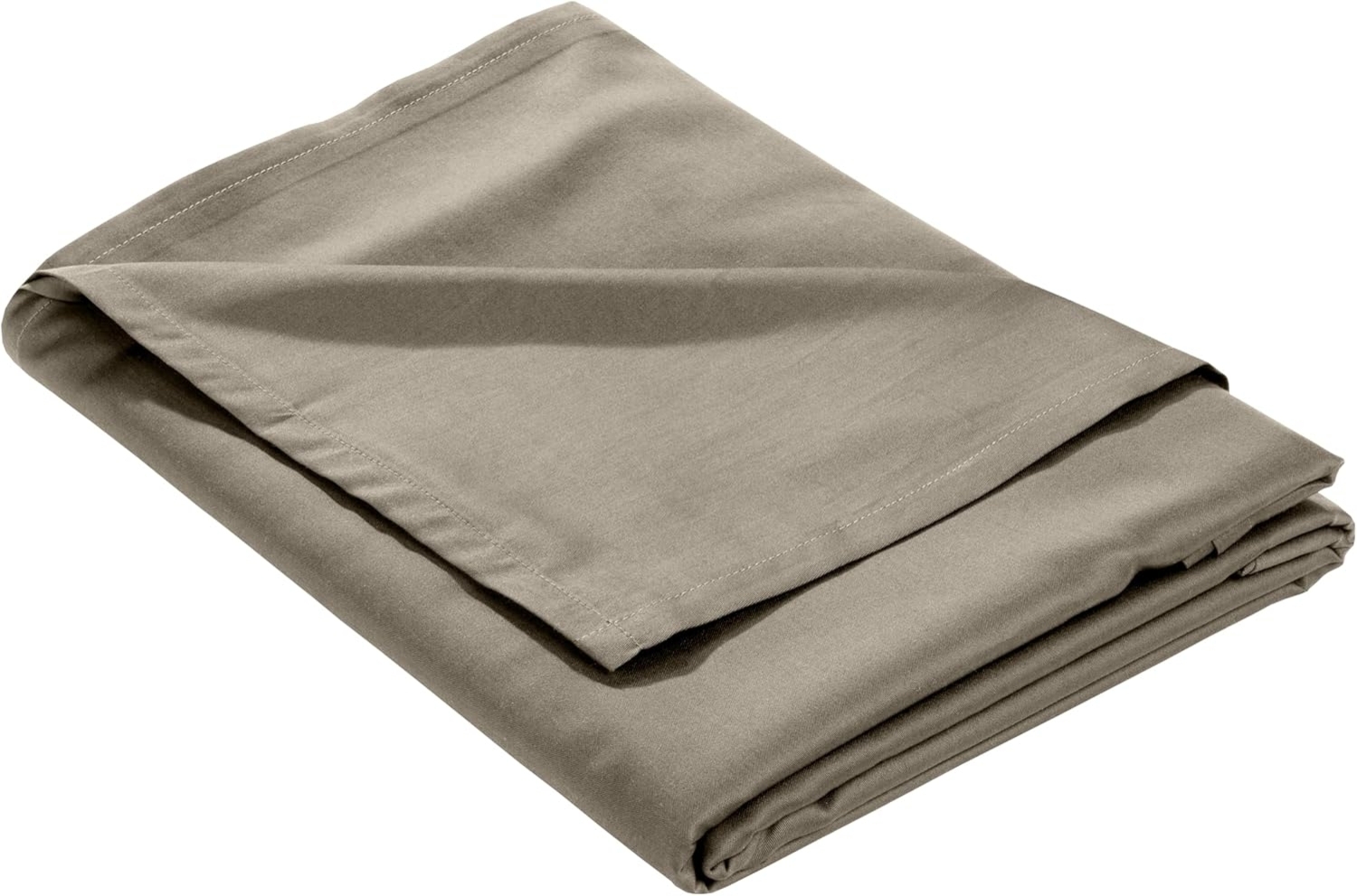 Mako Satin Bettlaken ohne Gummizug braun (taupe) 240x280cm Bild 1