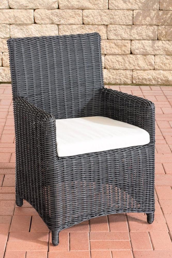 CLP Polyrattan Gartenstuhl Fontana 5mm,schwarz cremeweiß Bild 1
