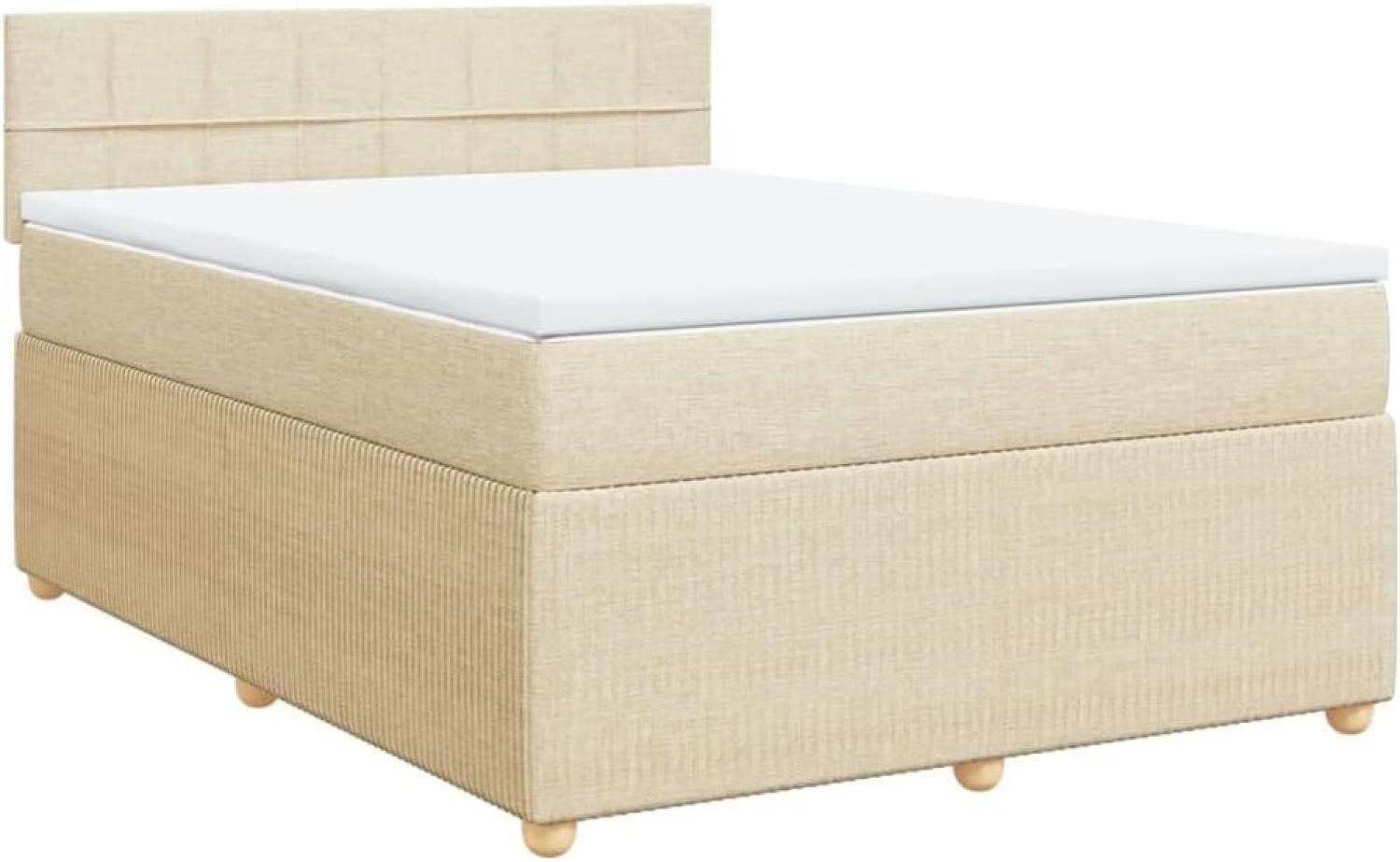 Boxspringbett mit Matratze Creme 160x200 cm Stoff 3289812 Bild 1