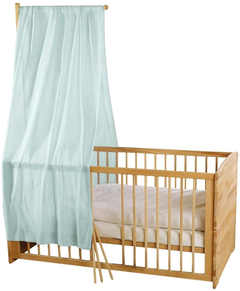 Bio Baby Betthimmel 100% Bio-Baumwolle (kbA) GOTS zertifiziert, Morgennebel, 115 x 300 cm Bild 1