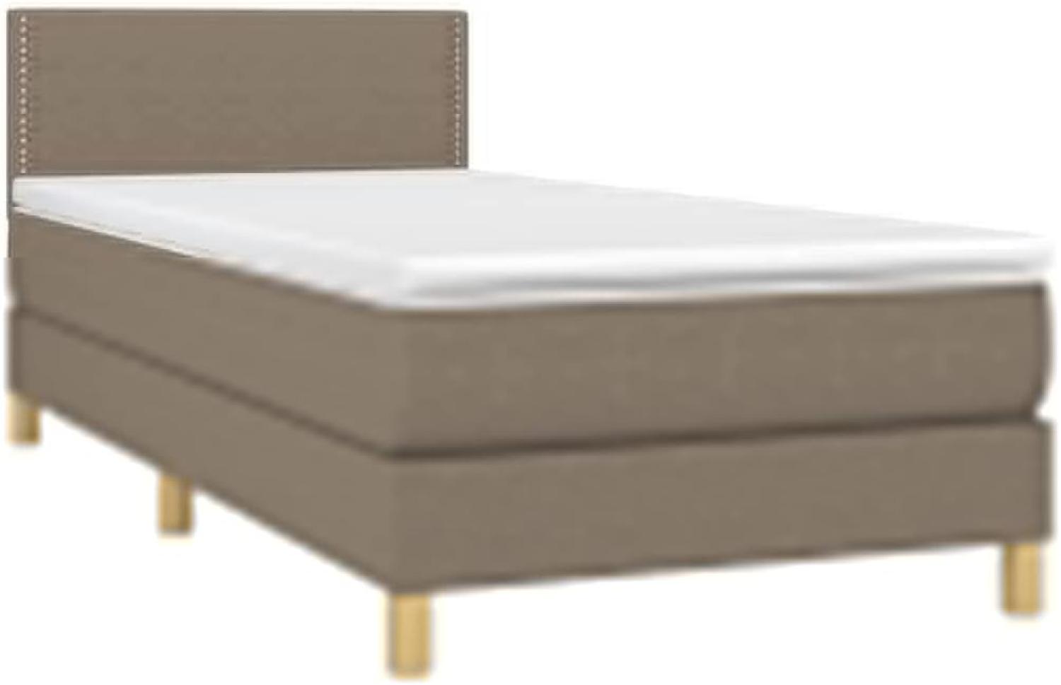 vidaXL Boxspringbett mit Matratze & LED Taupe 80x200 cm Stoff 3133593 Bild 1